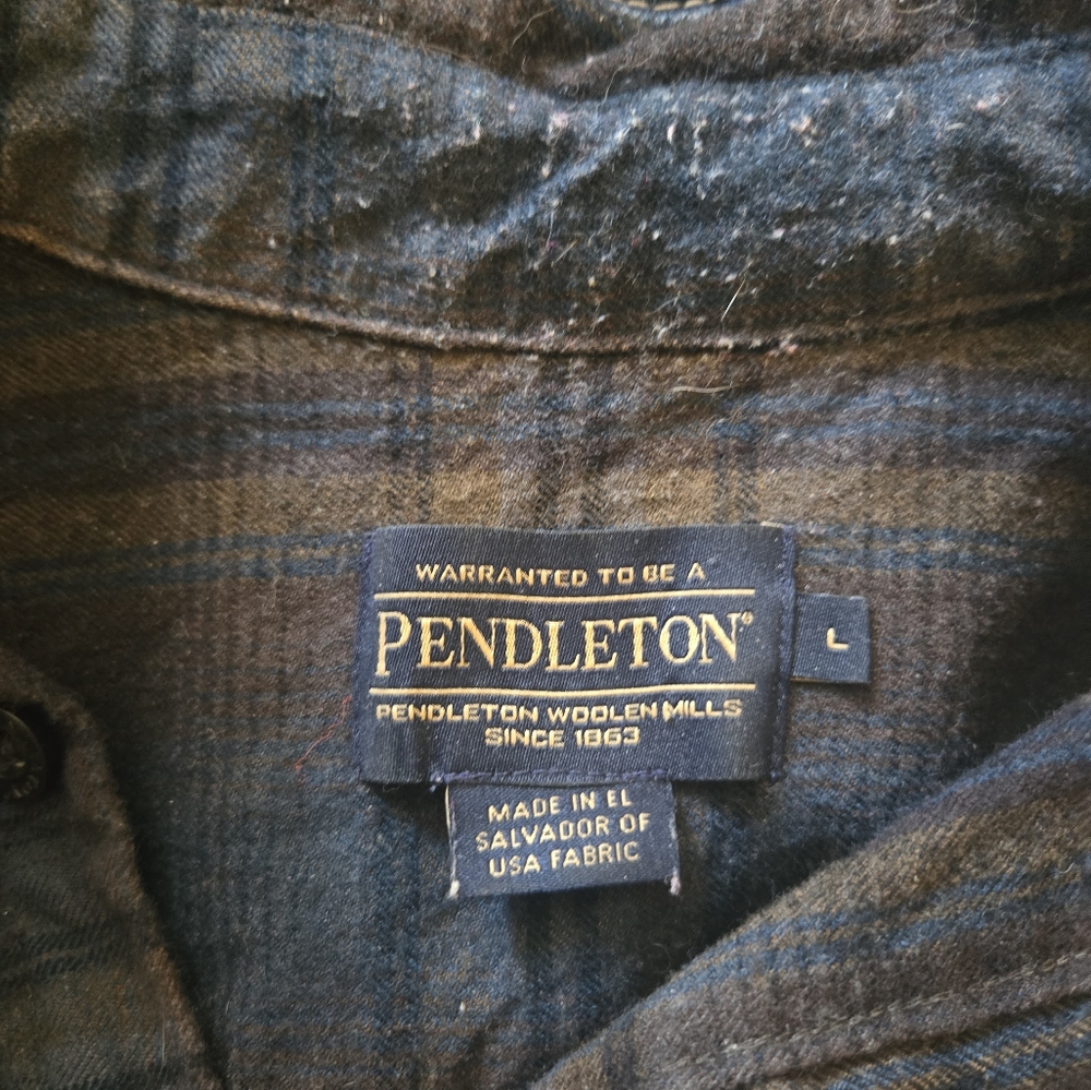 Pendleton Blue And Brown Plaid Button-Up Shirt Wo… - image 7